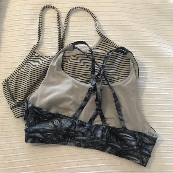 Lululemon blue palm print multi-strap Energy Bra - Picture 3 of 3
